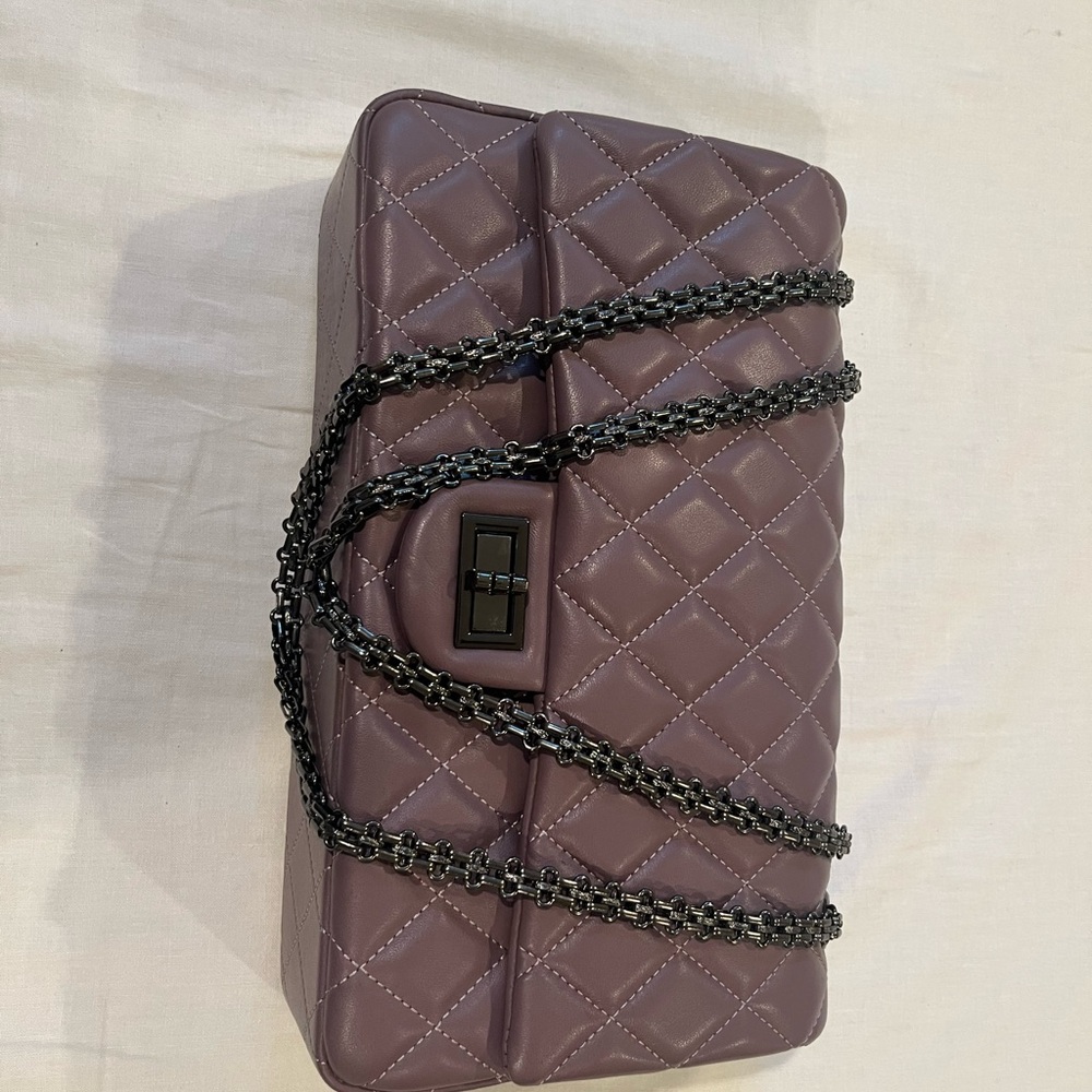 Quilted Purple Chain Bag